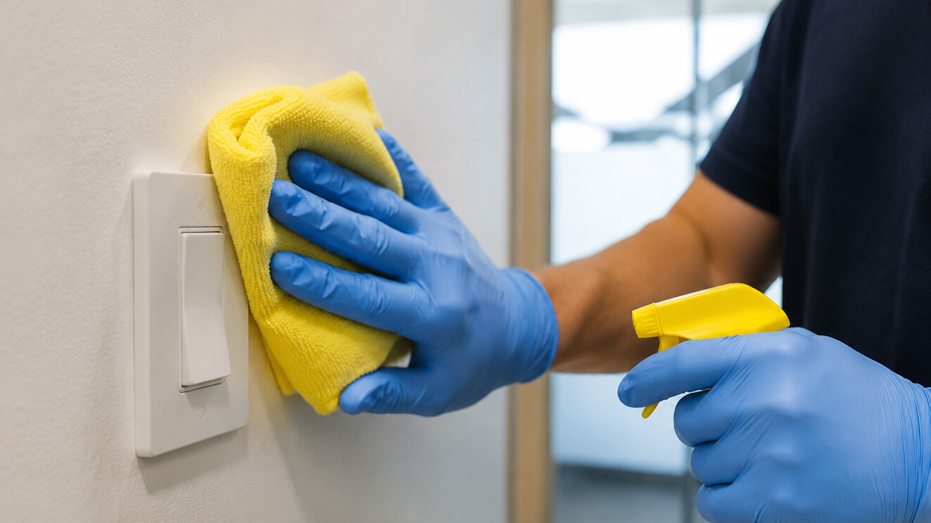 Cleaning a light switch